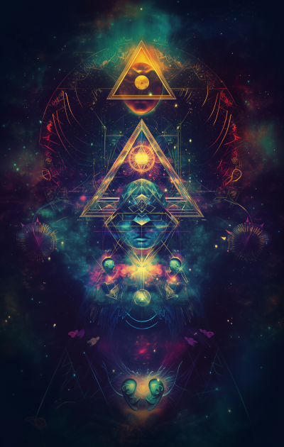 Abstract Tri-tone Psychedelic Poster