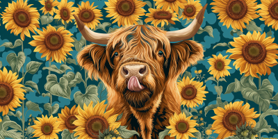 Whimsical Highland Cow Pattern