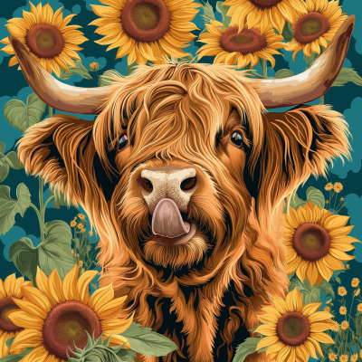 Whimsical Highland Cow Pattern