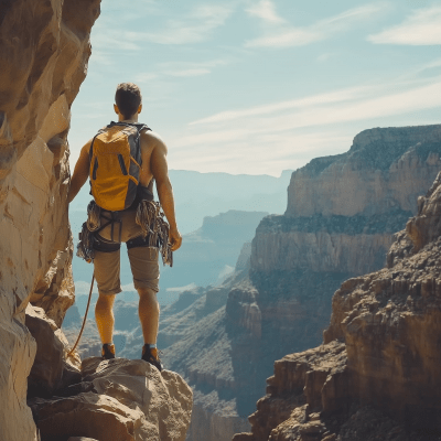 Climber Conquering the Canyon