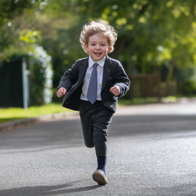 Running in School Uniform