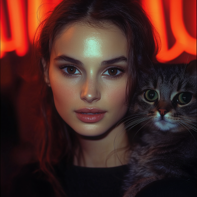 Woman with Cat