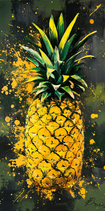 Yellow Pineapple Splatter Background