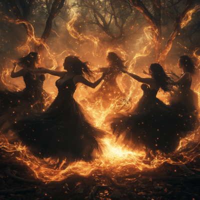 Witchy Dance in the Forest