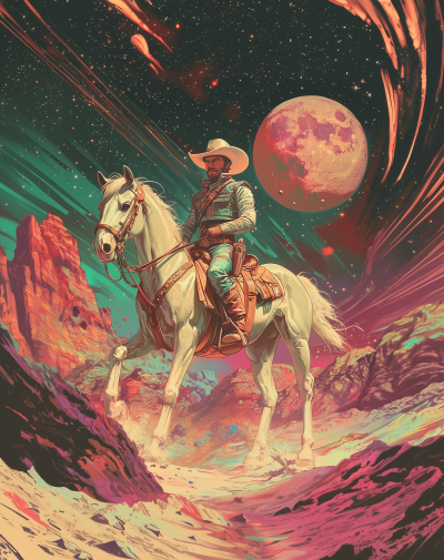 Cowboy in Futuristic Style