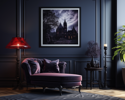 Eclectic Gothic Living Room Mockup