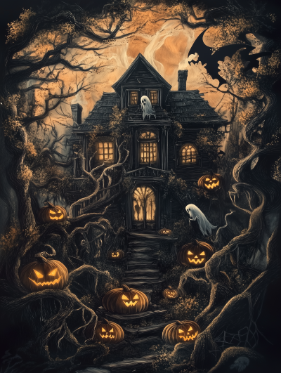 Haunted House Illustration