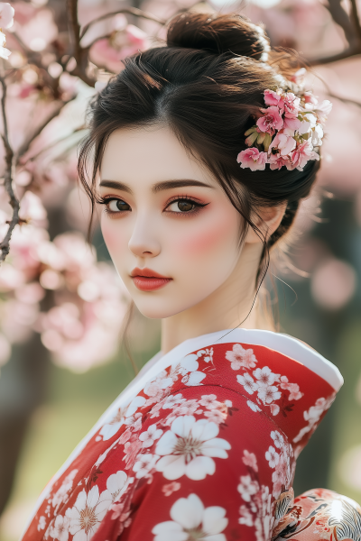 Traditional Japanese Woman in Kimono