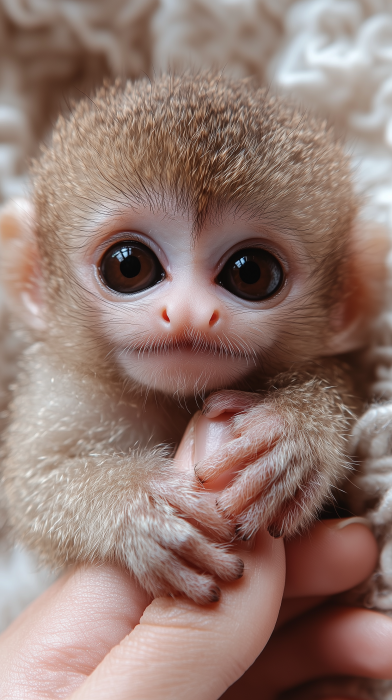 Fluffy Monkey Clinging