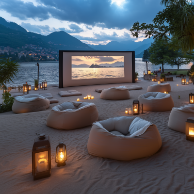 Cozy Living Room with Bean Bag Chairs