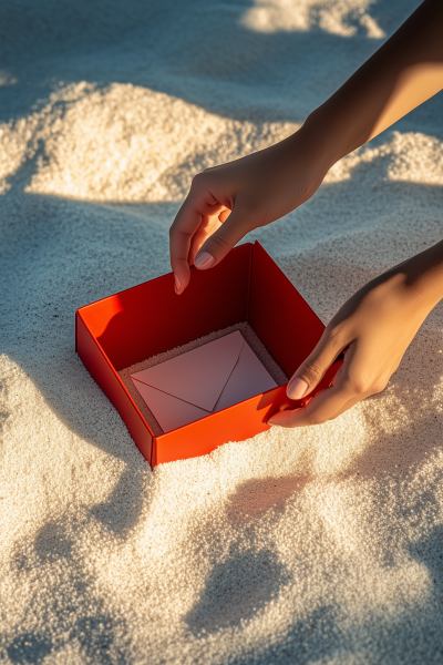 Red Box on Sand