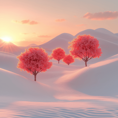 Sunset in the White Desert