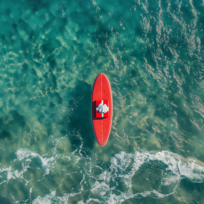 Bird’s Eye View of a Sunny Surfing Scene