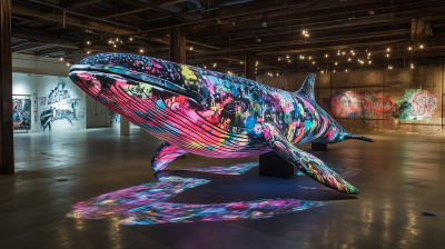 Whale Sculpture in Art Exhibit