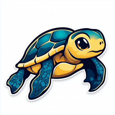 Cute Sea Turtle Logo