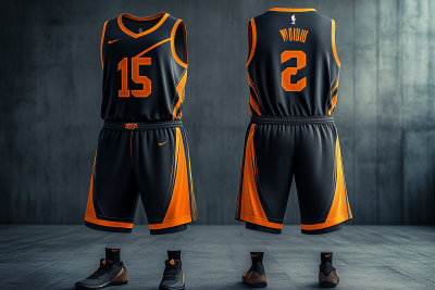 Black and Orange Basketball Set Design