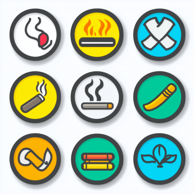 Colorful No Smoking Icons