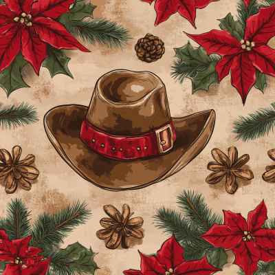 Vintage Cowboy Christmas Pattern