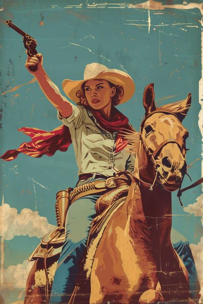 Vintage Cowgirl Poster