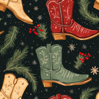 Christmas Cowboy Boots