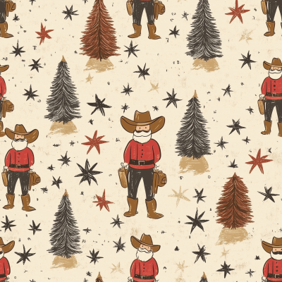 Cowboy Santa Illustration