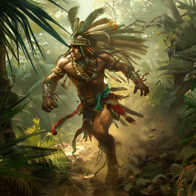 Aztec Warrior in the Jungle