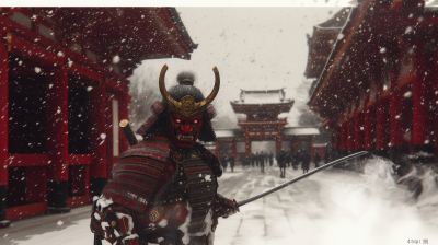 Samurai in Oni Mask