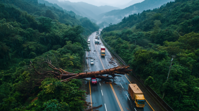 Blocked Mountain Road in Taiwan