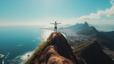 Man on Mountain in Rio