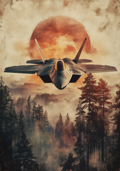 Vintage F22 Fighter Jet