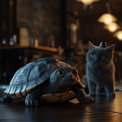 Cinematic Turtle Cat Hybrid