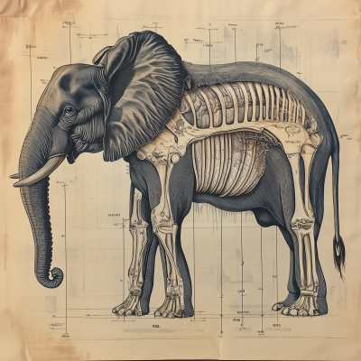 Anatomical Illustration of an Elephant