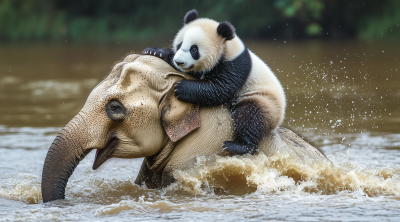 Elephant and Panda Playtime