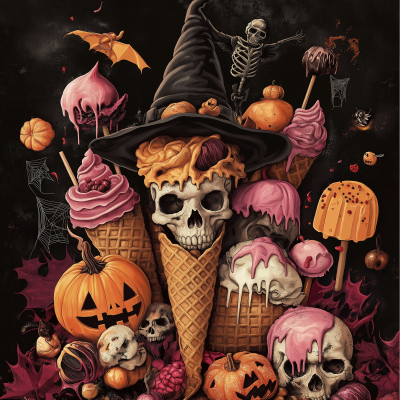 Halloween ice cream cone wall art