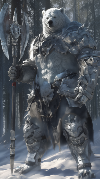 Bear Warrior in Silver Armor