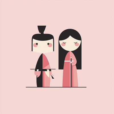 Minimalist Kokeshi Art