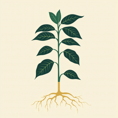 Minimal Psychedelic Coffee Plant