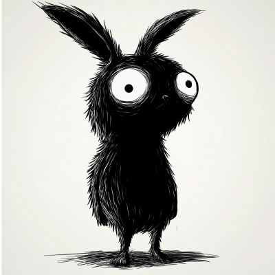 Weird Comic Rabbit Silhouette