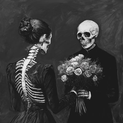 Skeleton and Woman