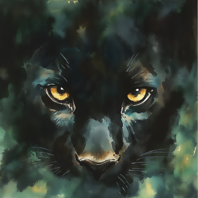 Panther Eyes in the Forest