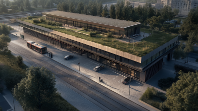 Urban Bus Station with Rooftop Garden