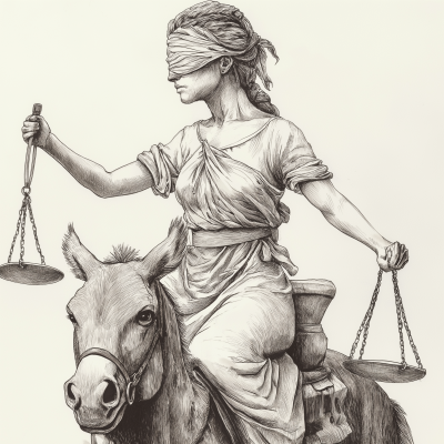 Temida the Blindfolded Lady of Justice