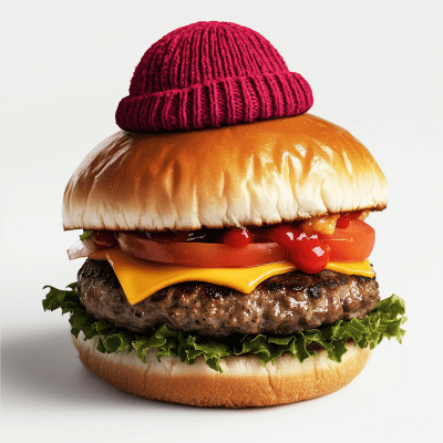 Burger with Beanie