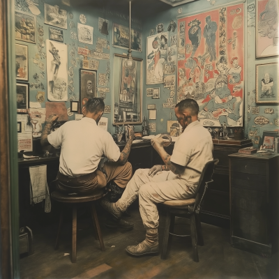 1920s Tattoo Shop Scene