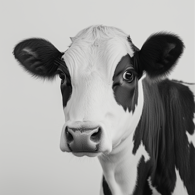 Black and White Cow Close Up