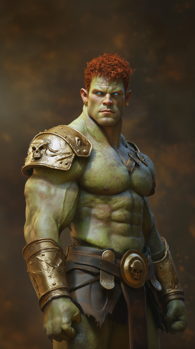 Portrait of a Muscular Orc