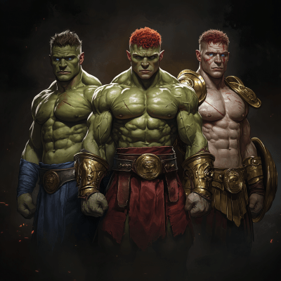 Muscular Orc Gladiators