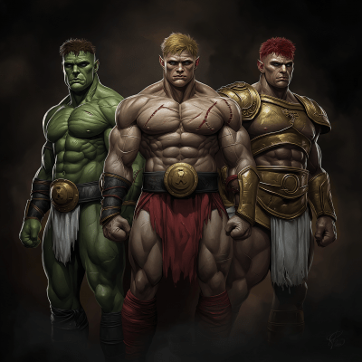 Muscular Orc Gladiators