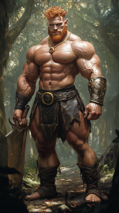 Muscular Half-Orc Bodybuilder