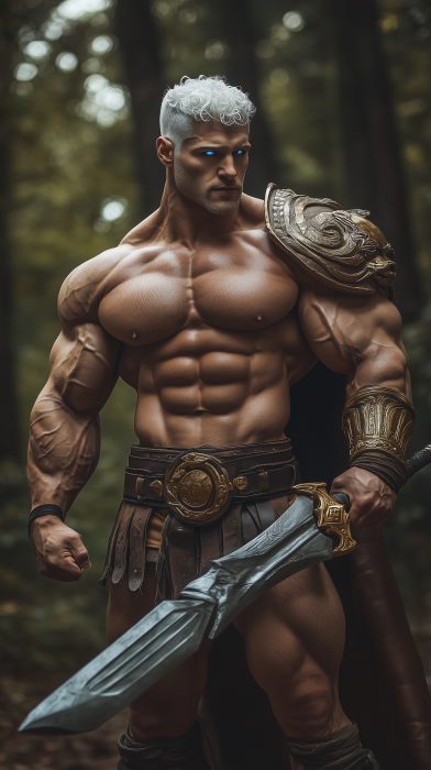 Handsome Half-Orc Bodybuilder